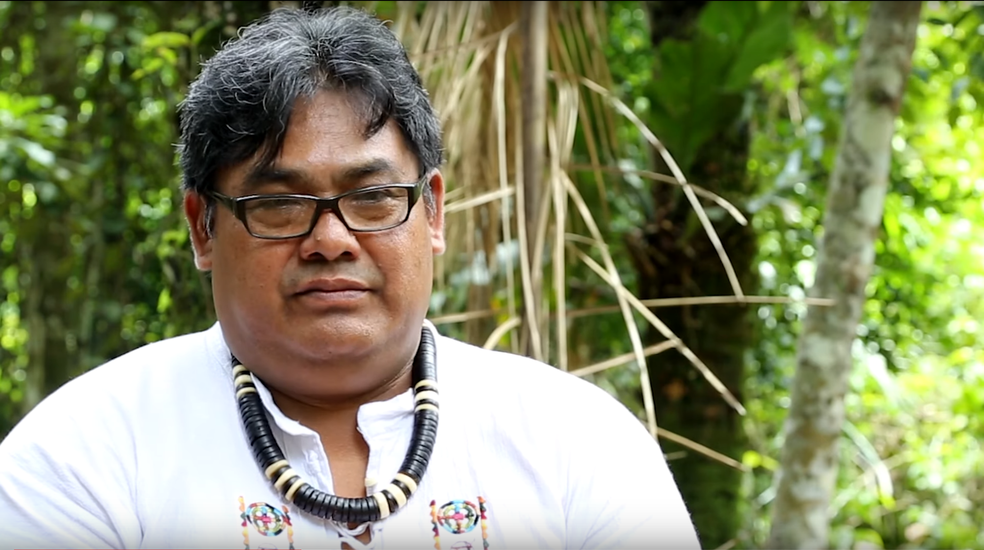 Toya Manchineri is interviewed in the series "Voices of the Forest: Forest Peoples Alliance." Image by Le Monde Diplomatique Brasil. Brazil, 2020. Toya Manchineri is interviewed in the series "Voices of the Forest: Forest Peoples Alliance." Image by Le Monde Diplomatique Brasil. Brazil, 2020.