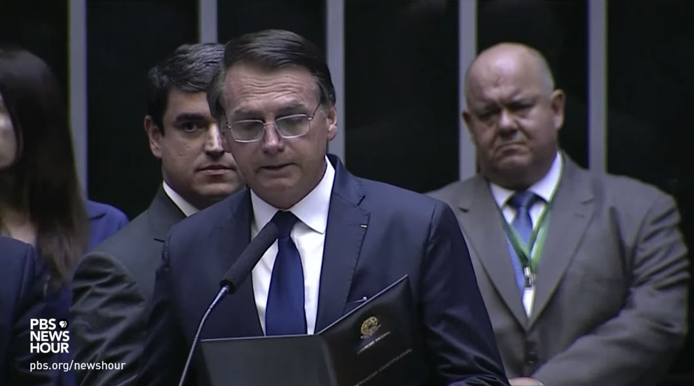 Brazilian President Jair Bolsonaro. Image by PBS NewsHour. Brazil, 2019. Brazilian President Jair Bolsonaro. Image by PBS NewsHour. Brazil, 2019.