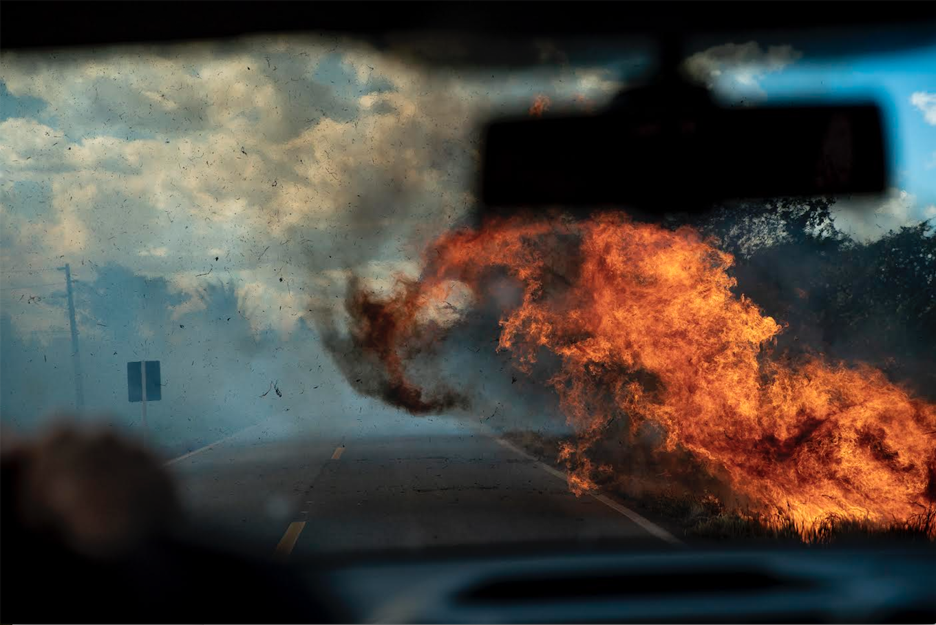 Fire raging along the Trans-Amazonian Highway. Image by Spenser Heaps. Brazil, 2019. Fire raging along the Trans-Amazonian Highway. Image by Spenser Heaps. Brazil, 2019.