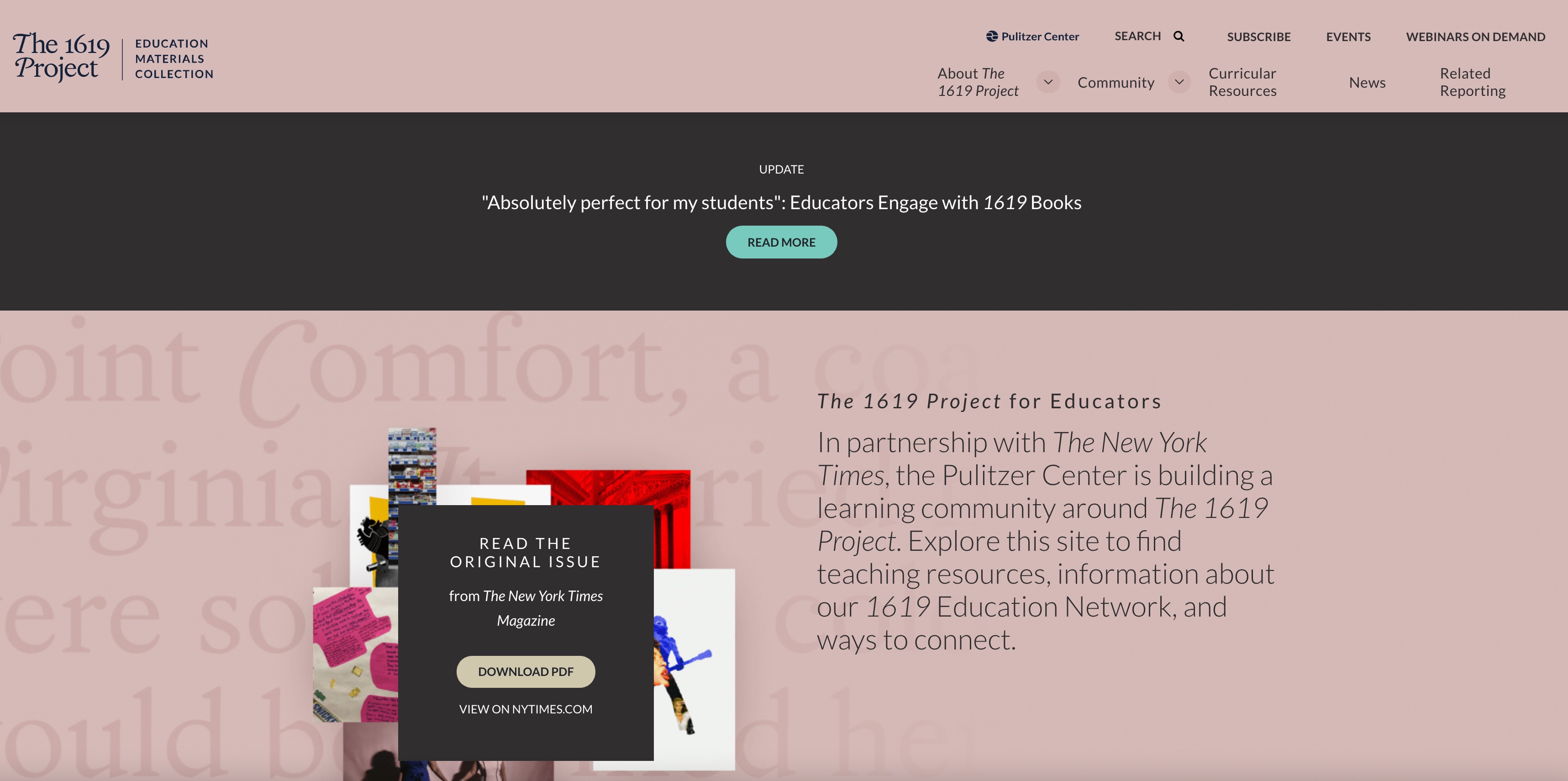 screenshot of web portal