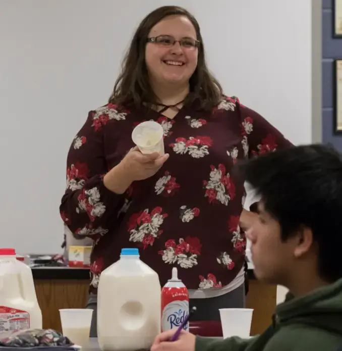Inside her Cashton classroom, Kori Blank deals with economic insecurity and changes sweeping through Wisconsin's dairy industry. Image by Mark Hoffman/ Milwaukee Journal Sentinel. United States, 2020.