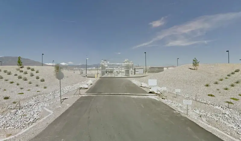 CoreCivic’s Nevada Southern Detention Center in Pahrump, Nev. is now a migrant detention center for Immigration and Customs Enforcement (I.C.E.). Image courtesy of Google Maps. United States, undated.