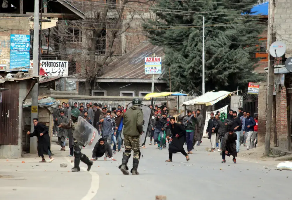 Clashes erupted after security forces killed two foreign militants belonging to the Jaish-e-Mohammad extremist group. Image by Aasif Shafi / Shutterstock. India, 2018.