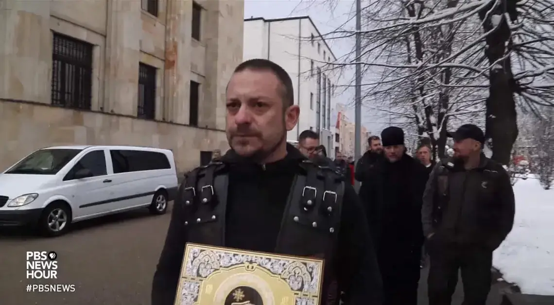 Leaders of the Night Wolves, a Russian biker gang, have been barred from Bosnia as a security risk. Image by the PBS NewsHour. Bosnia, 2018.