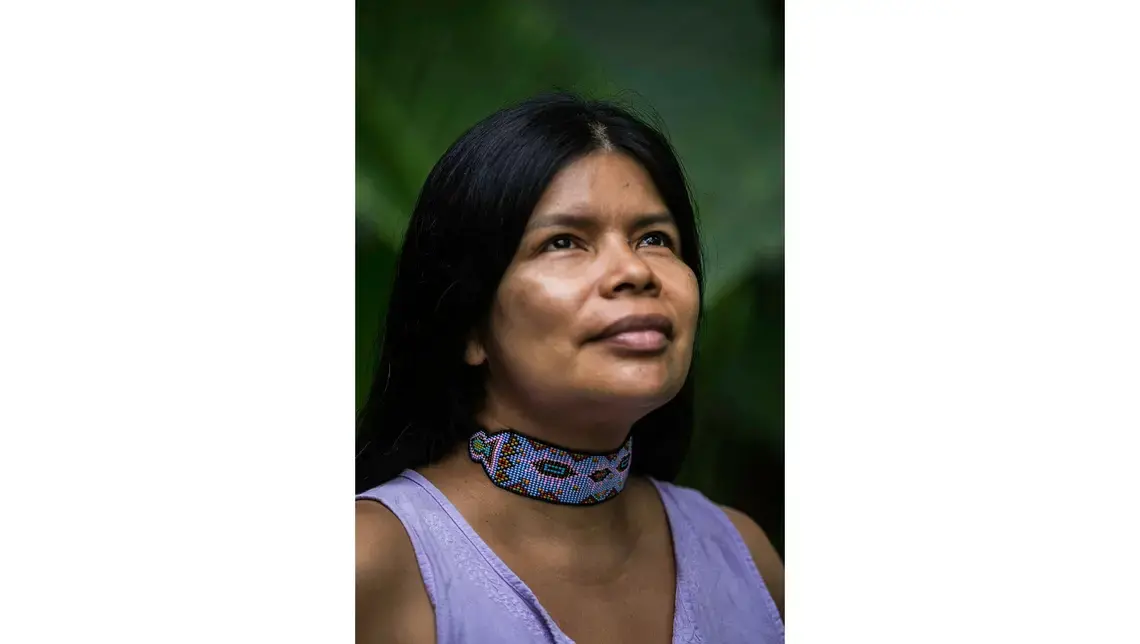 Patricia Gualinga did not imagine that her life would be dedicated to the resistance of her people. Image by Jonathan Rosas. Ecuador, 2019. Patricia Gualinga did not imagine that her life would be dedicated to the resistance of her people. Image by Jonathan Rosas. Ecuador, 2019.