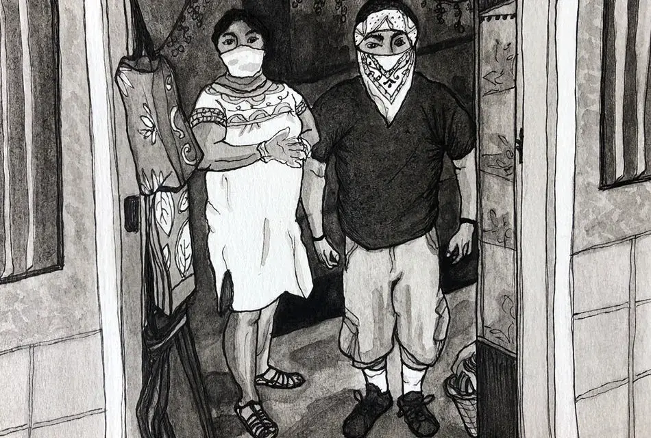 Connie Rivera and Ricardo Pena at Mixcoatl. Illustration by Molly Oleson.