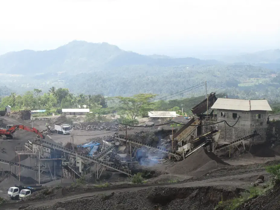 Sand mine in Bali, Indonesia