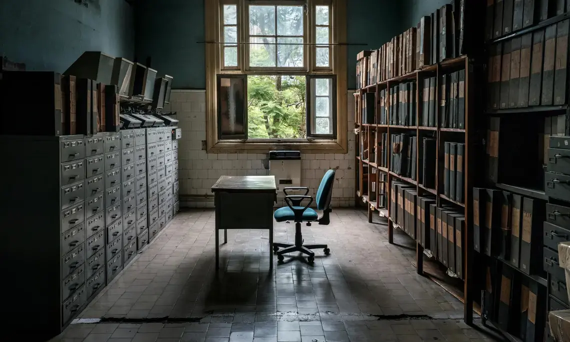 The Hotel de Inmigrantes museum and archive in Buenos Aires. Image by Peter Bauza. Argentina, 2017.