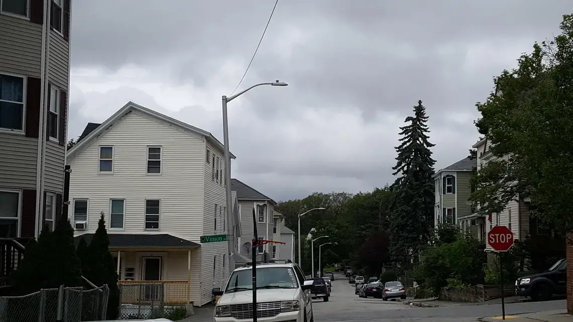 This street in Shrewsbury, MA, houses many of the refugees who first arrive to the United States. Image by Ani Gururaj. Massachusetts 2018.