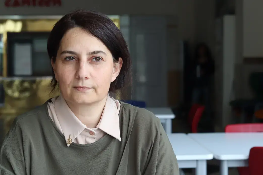 Yasemin Karabina, a high school Turkish language teacher and wife of one of the Turkish nationals working Kosovo who was expelled to Turkey. Image by AJ Naddaff. Kosovo, 2018.