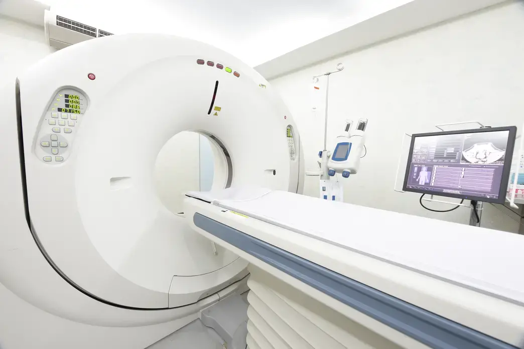 MRI scanner room. Image by nimon / Shutterstock. Undated.