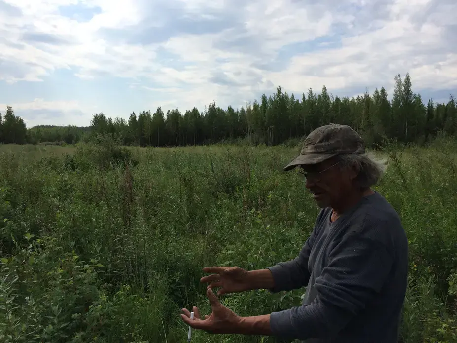 Jonas Antoine at the site of the Enbridge pipeline spill. Image by Brian Castner. Canada, 2016.