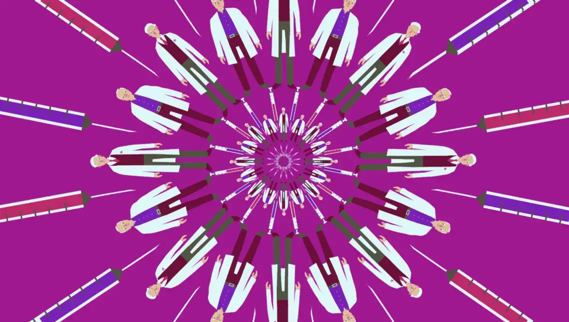 Doctors and needles. Image from How We Get To Next. (CC BY-SA 4.0).