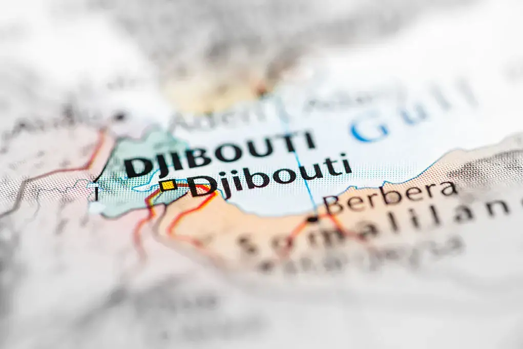 Map of Djibouti. Image by Shutterstock.