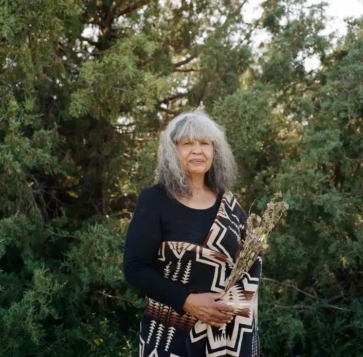 Mary Eder Cleland in Wolf Point at the Fort Peck Indian Reservation. Mary’s adopted daughter, Dawn Eder, went missing five years ago. Image by Sara Hylton. United States, 2019.