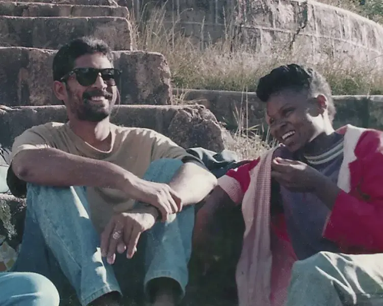 Vikram Patel, left, in Zimbabwe in the 1990s, had to completely rethink how he practiced psychiatry after working at a Harare hospital that had little support for people struggling with mental illnesses. Image courtesy Vikram Patel.