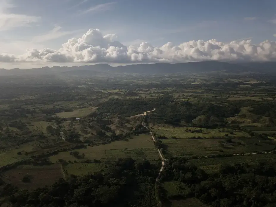 An aerial view of the Montes de María and Pichilín in Colombia’s Sucre region. Image by Ivan Valencia/For The Washington Post. Colombia, 2018.