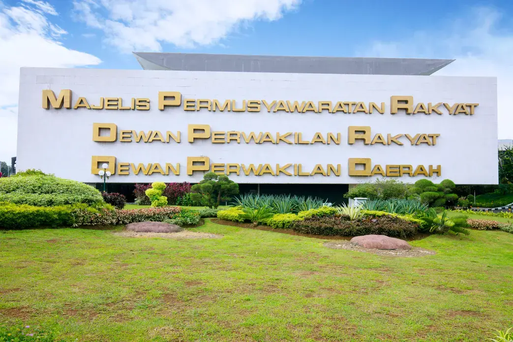 Indonesian Parliament building in Jakarta. Image by Creativa Images/Shutterstock. Indonesia, 2018. Indonesian Parliament building in Jakarta. Image by Creativa Images/Shutterstock. Indonesia, 2018.