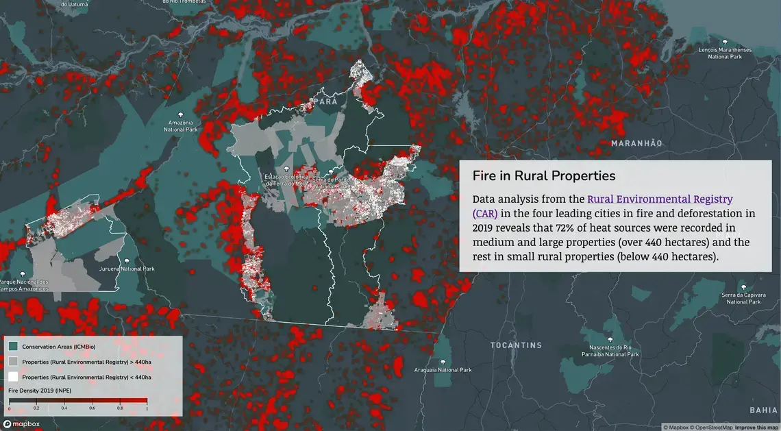 Screenshot of the Interactive 'Fire in Rural Properties' Map. Screenshot of the Interactive 'Fire in Rural Properties' Map.