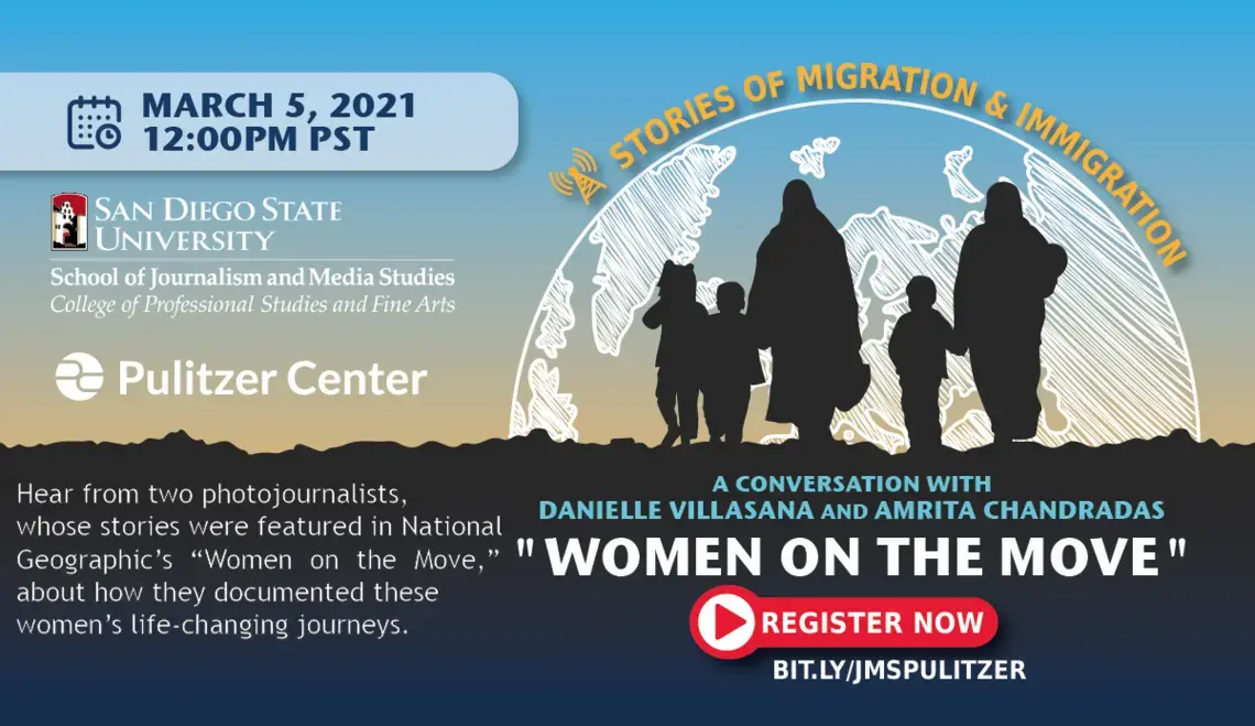 Promotional graphic for "Women on the Move" event. 2021.
