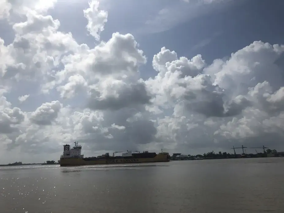 A barge on the Mississippi River