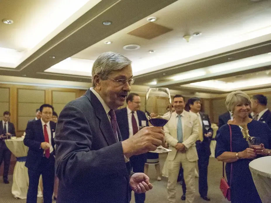 Terry Branstad, U.S. ambassador to China, attends a reception hosted by the Iowa Sister States organization on Wednesday, Sept. 20, 2017, in Beijing, China.  Image by Kelsey Kremer. China, 2017.
