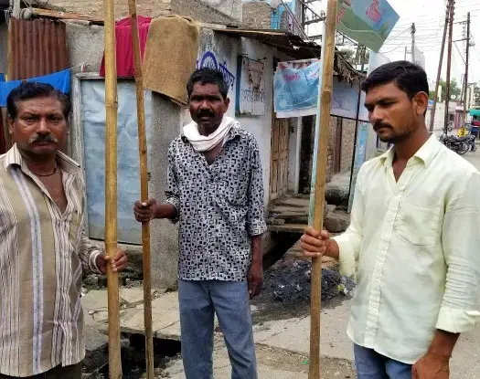 Dalit Sewage Workers in Nanded. Image courtesy of Phillip Martin. India, 2019.