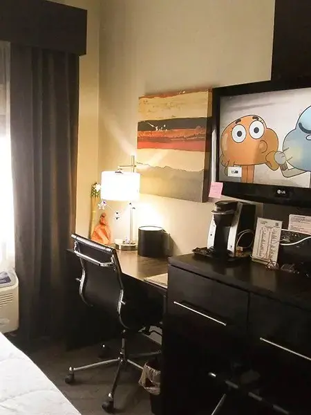 Ashley shares a snapshot of the hotel room she shares with her fiancé Wiaheed Jefferson in Lower Manhattan. Image by Ashley Belcher. United States, 2020.