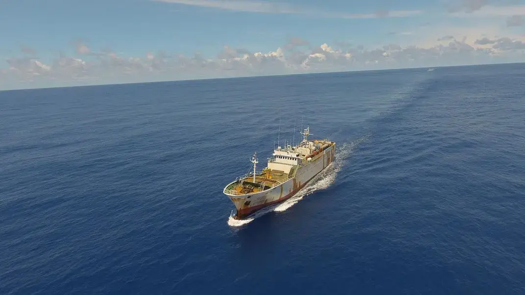 Drone coverage of STS-50 during Operation Jodari. Image by Jax Oliver/Sea Shepherd. Indian Ocean, 2018.
