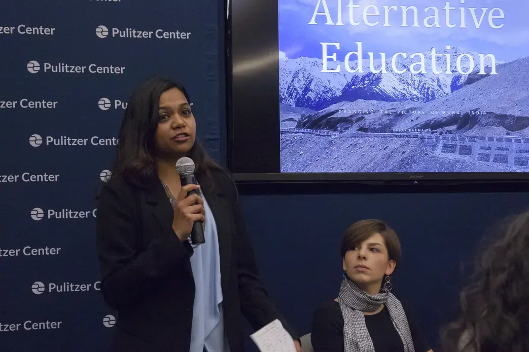 Palak Barmaiya from South Dakota State University reports on alternative education in Ladakh. Image by Jin Ding. Washington, DC, 2017.