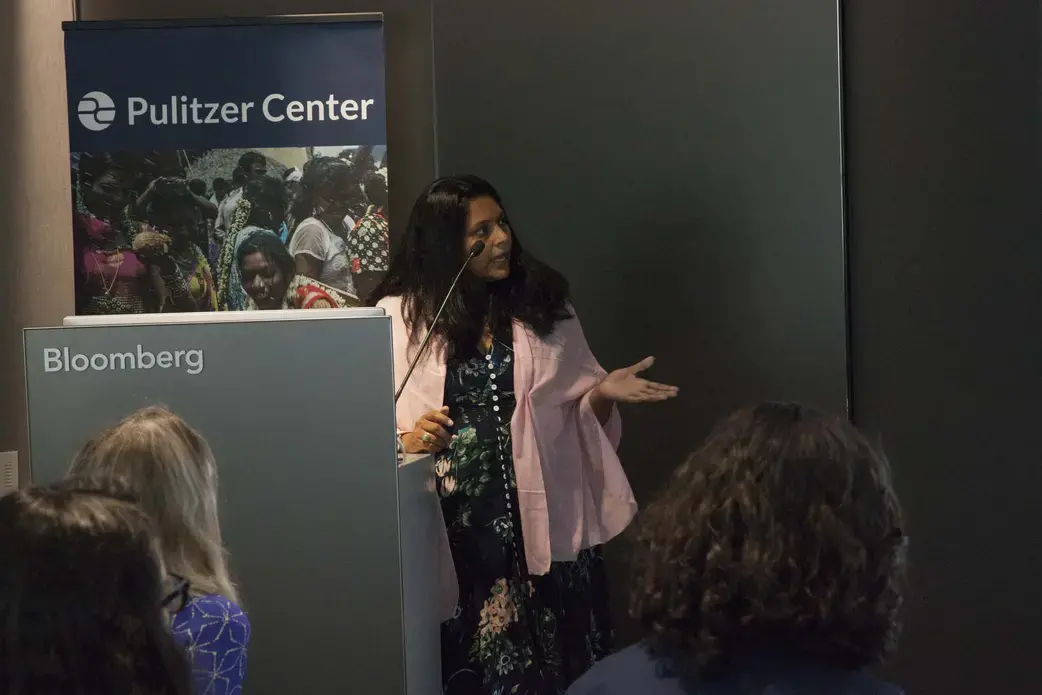 Neeta Satam from the Missouri Journalism School reports on threats to the wetlands ecosystem in Manipur, India. Image by Jin Ding. Washington, DC, 2017.