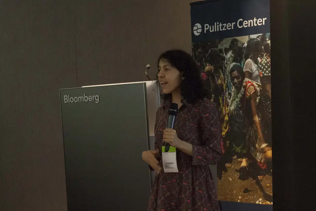 Ambar Castillo from LaGuardia Community College discusses 'India: Health and the Healing Arts.' Image by Jin Ding. Washington, DC, 2017.