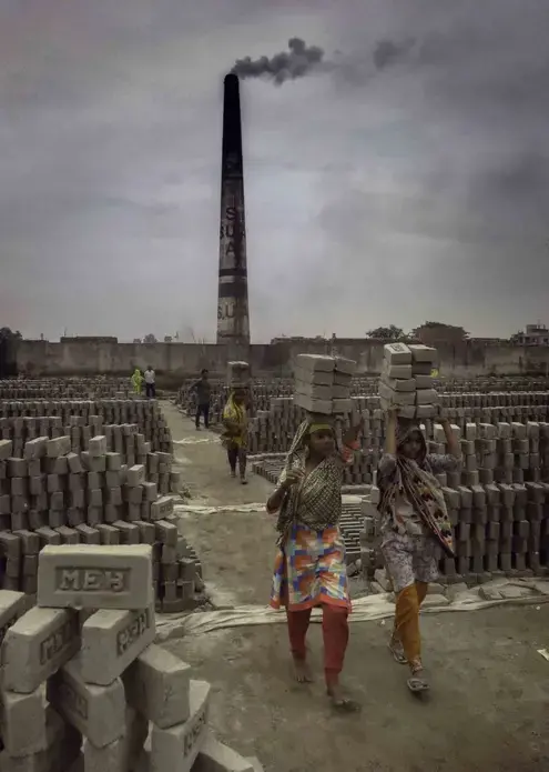 The fuel for the coal-fired kilns is sourced from Africa, Indonesia, and Russia. Image by Larry C. Price. Bangladesh, 2018.