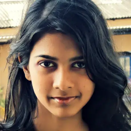 A woman with long dark hair