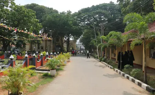 Students gather at the University of Jaffna. Many of the Write to Reconcile participants who came from the north heard about the program through their university professors. Quite a few are now employed by the university as instructors of English. Image by Sarah Hoenicke. Sri Lanka, 2019.