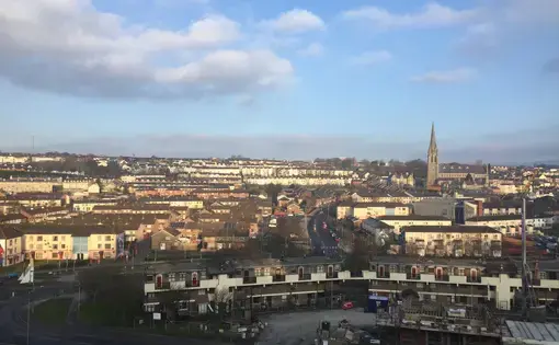 The predominantly Catholic working class Bogside neighborhood in Northern Ireland's Derry city. Image by Dan Haverty. United Kingdom, 2018.