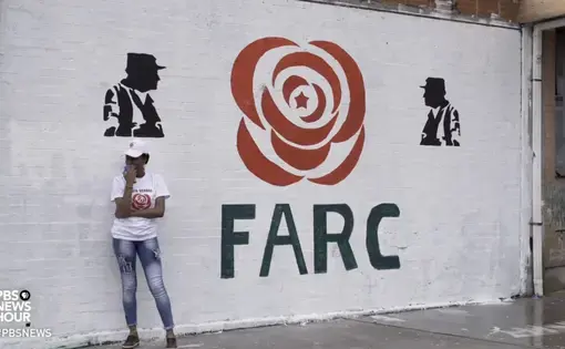 A FARC banner in Colombia. Image by Bruno Federico. Colombia, 2018.