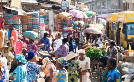 Women in a market in Lagos. Image by Joy Ikekhua. Nigeria, 2019.