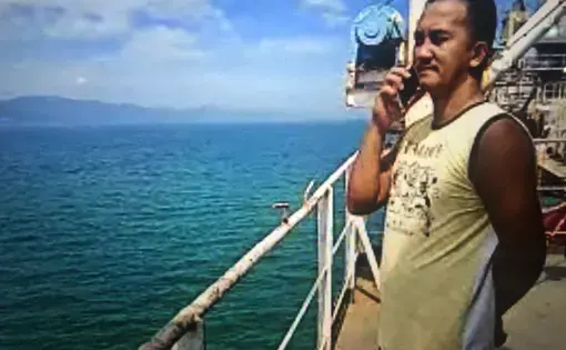 Port closures to stop the spread of COVID-19 have left seafarer Anthony Medina and 10 other Filipino sailors quarantined on the Oceanstar86 for more than six months now. Screenshot taken as Medina spoke to the reporter aboard Oceanstar86 via Facebook Messenger. Image courtesy of Ana P. Santos.