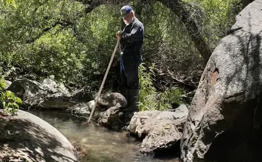 man in stream