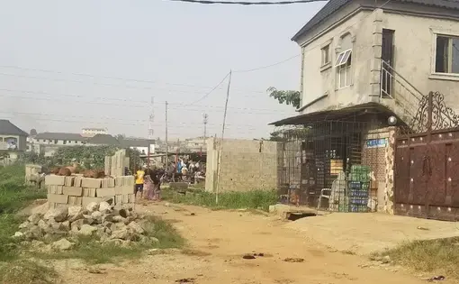 To the right is Samuel’s mini mart which is close to the abattoir