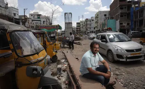 Shaik Salauddin, an Uber driver and founder of Telangana Gig and Platform Workers’ Union.