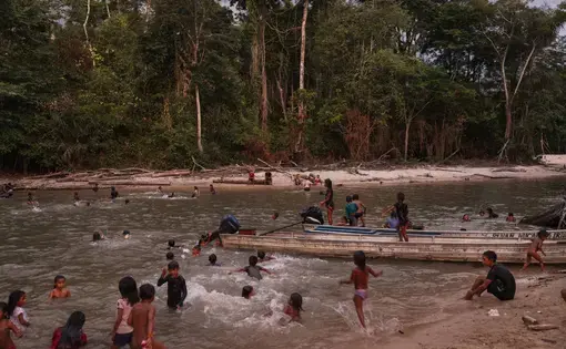 indigenous people in river