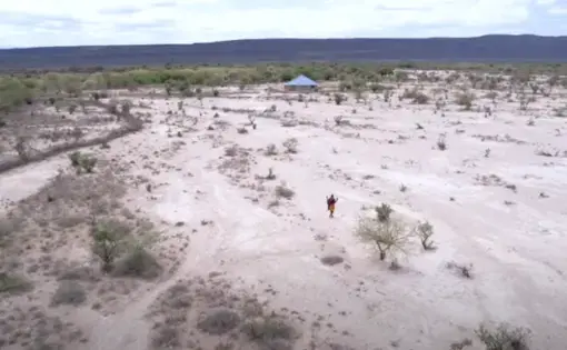 a person walk on a desert