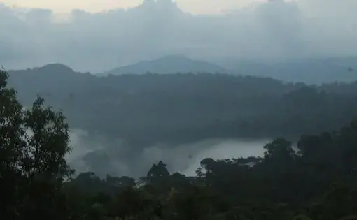 A distant view of the headwaters of Pentai River.