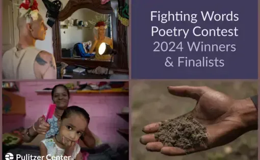 Collage of images from reporting students responded to in their winning Fighting Words poems.