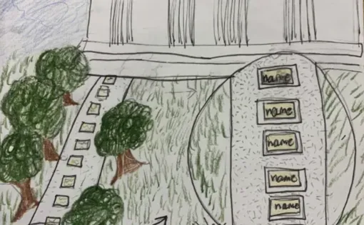Student drawing of memorial proposal