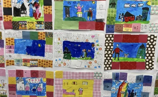 image of student paper quilt work