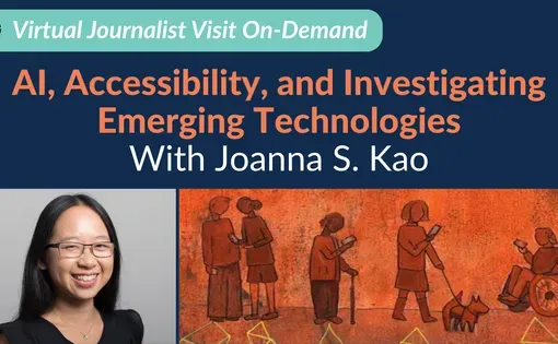 Joanna S. Kao's headshot juxtaposed with an illustration from her reporting project.