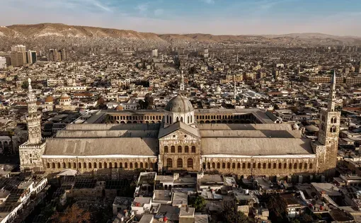 The Umayyad Mosque from above, Damascus, Syria